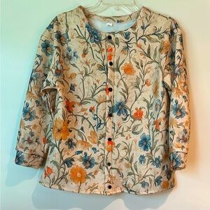 Floral Button-Up Blouse